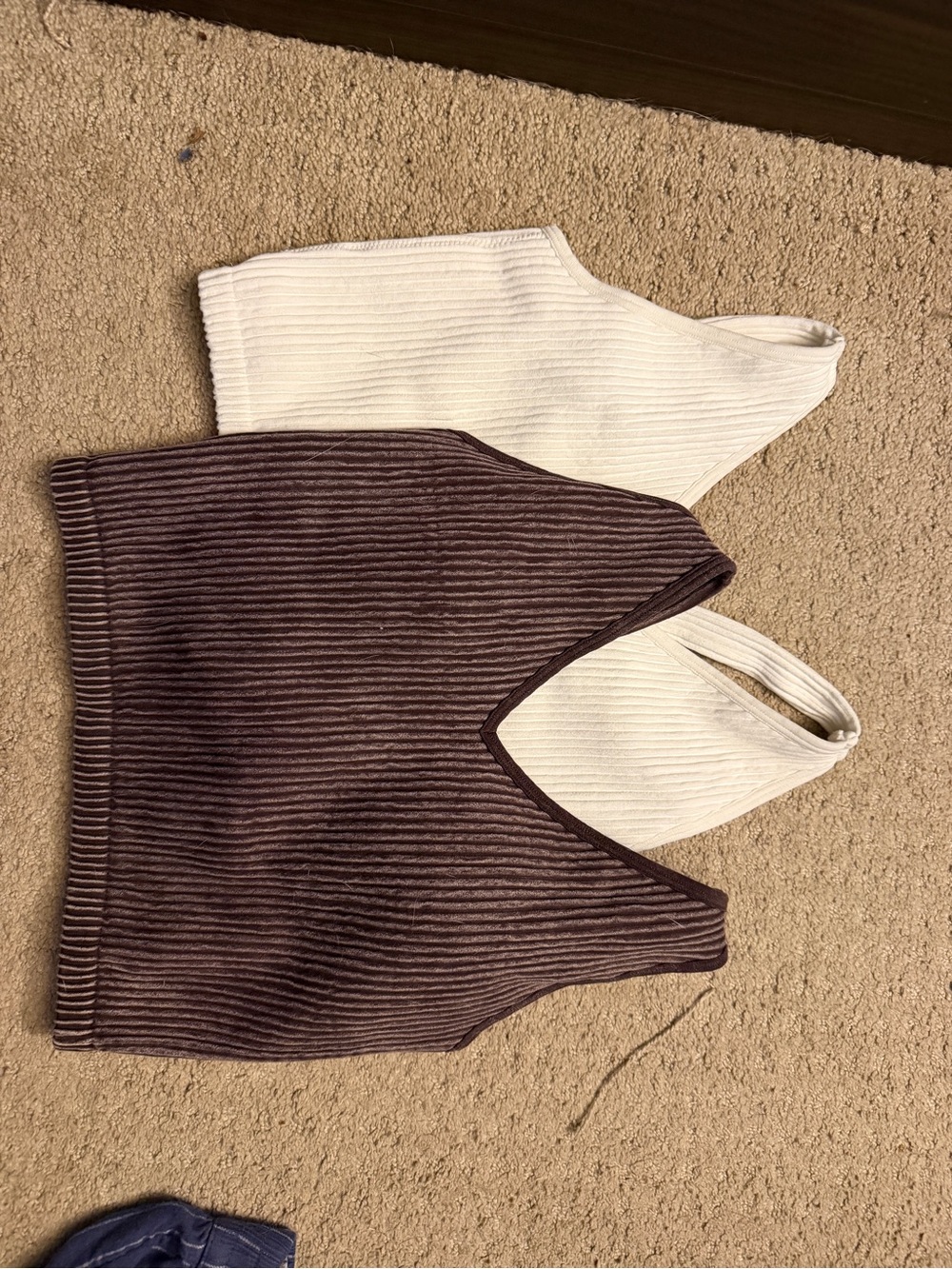 90 Degree By Reflex Ribbed V-Neck Tank Tops in White and Plum